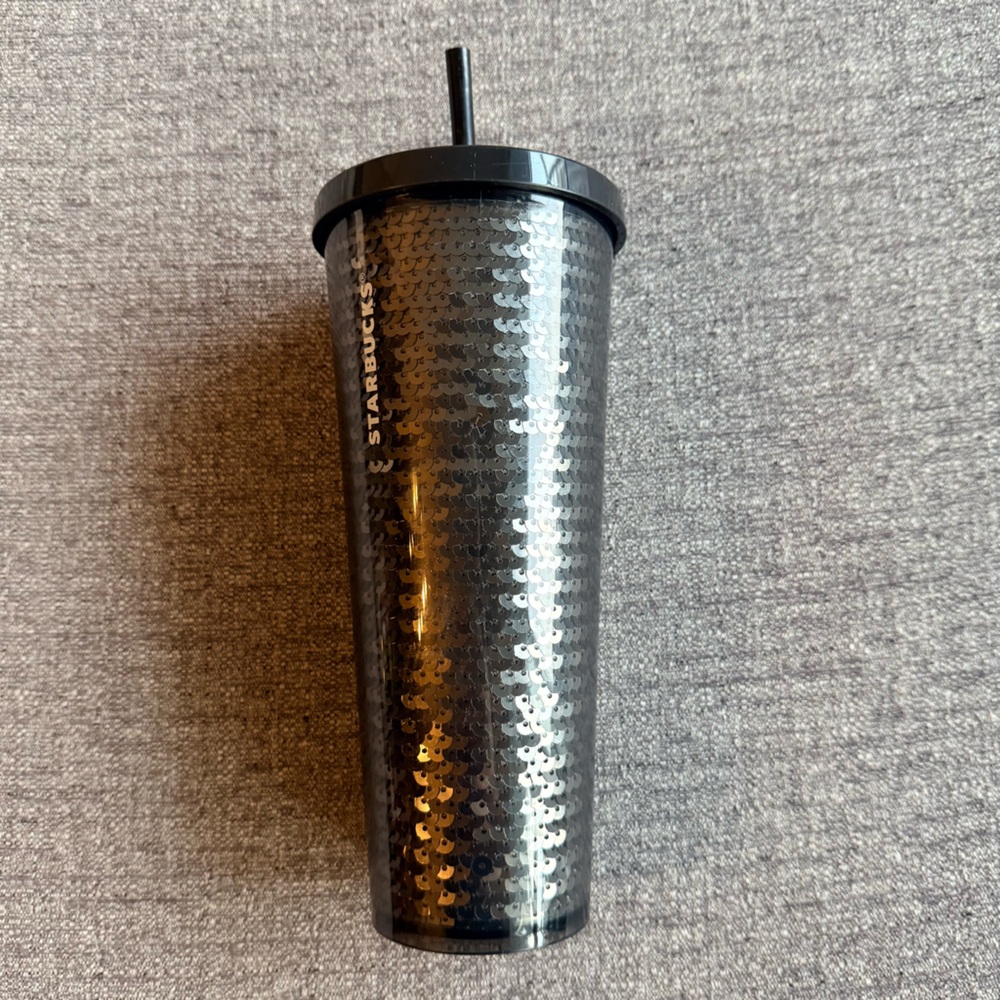 STARBUCKS Black Sequins Tumbler
